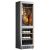 Built-in dual-temperature combination : wine and cured meat cabinets - Stainless steel front - Inclined bottles
