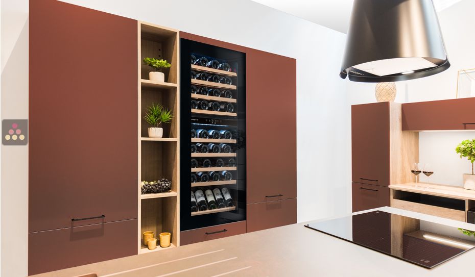 Dual temperature built in wine service cabinet - Push/Pull opening