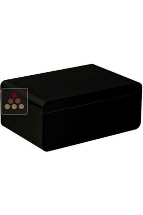 Compact black veneer humidor - 150 cigars