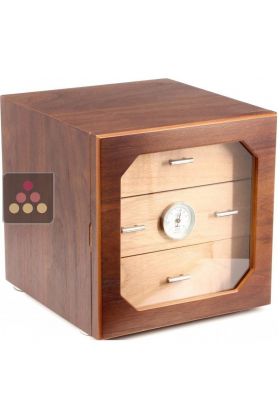 Walnut compact Cigar Humidor - 100 cigares