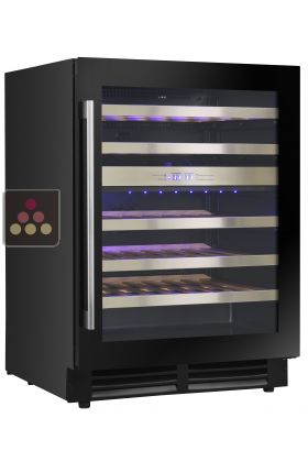 Dual temperature wine service or conservation cabinet