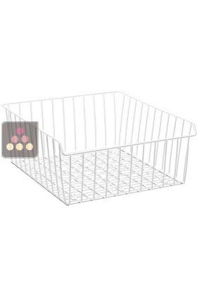 Plastic coated steel wire basket for commercial freezer