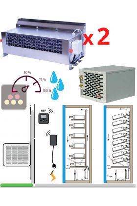 Cellar air conditioner specific for wine refrigerated display - 1480W - Cooling and humidifying - Upside blowing air