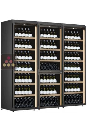 Combination of 3 wine service or storage cabinets - 4 temperature