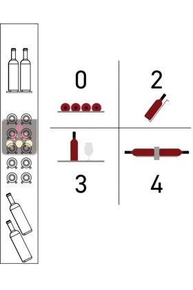 Standard interior set-up for 36cm deep unit, 1 or 3 glass sides