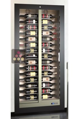 Professional built-in multi-temperature wine display cabinet - Horizontal bottles