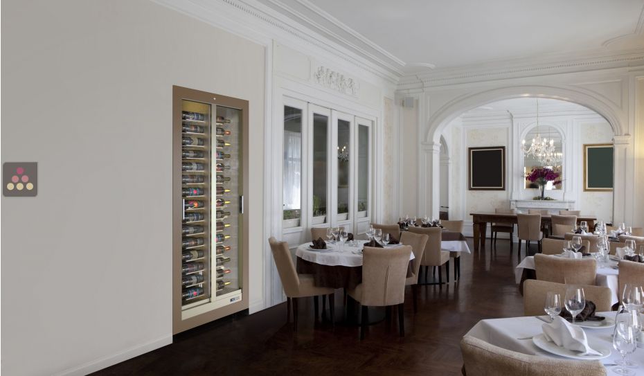 Professional built-in multi-temperature wine display cabinet - Horizontal bottles