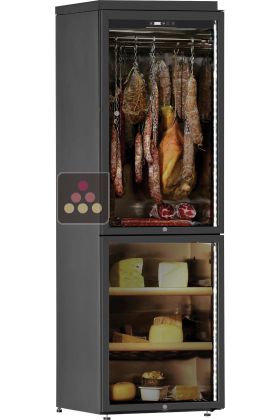 Freestanding combination of cured meat and cheese cabinets