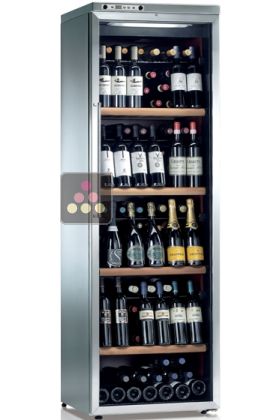 Freestanding multi-temperature wine cabinet service and storage - Stainless steel cladding - Vertical bottle display 