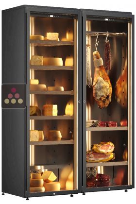 Freestanding combination of cheese and cured meat cabinets - Sliding doors