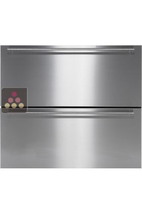 Set of 2 panelable stainless steel door fronts for drawer refrigerator