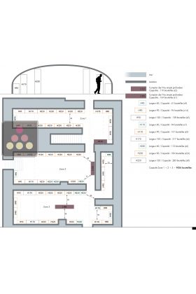 Arrangement of 16 000 bottle cellars - Specific manufacturing