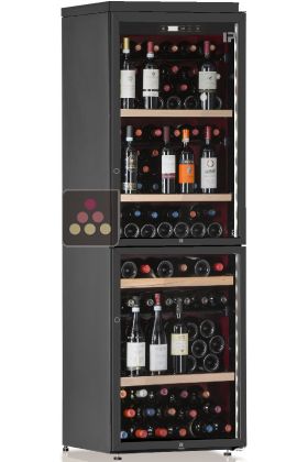 Freestanding dual temperature wine service cabinet - Standing bottles