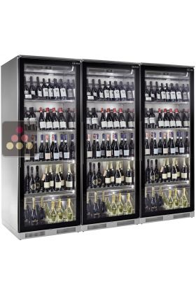 Combined of 3 single or multi-temperature wine service cabinet