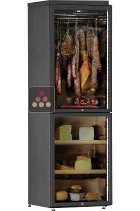 Freestanding combination of cured meat and cheese cabinets