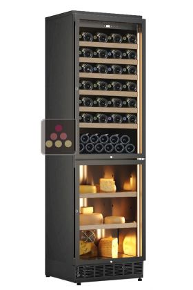 Built-in combination of wine & cheese cabinets - Sliding shelves