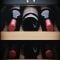 Dual temperature wine cabinet for service and storage