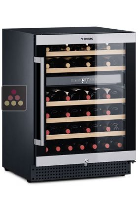 Dual temperature wine cabinet for service and storage 