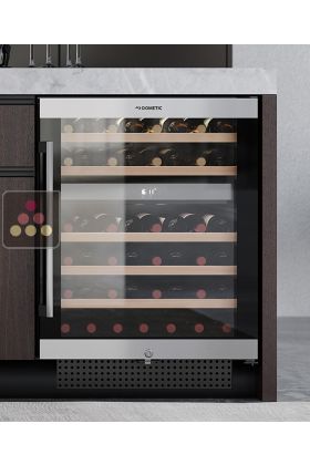 Dual temperature built-in wine cabinet for service and storage