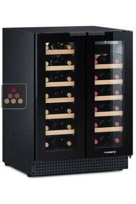 Dual temperature wine cabinet for service and storage