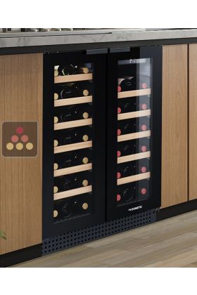 Dual temperature built-in wine cabinet for service and storage