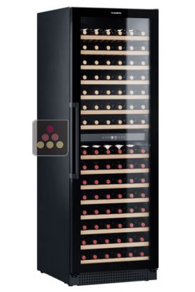 Dual temperature wine cabinet for service and storage