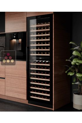 Dual temperature built-in wine cabinet for service and storage