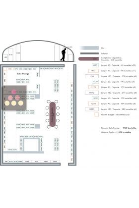 Arrangement of 15 000 bottle cellars - Specific manufacturing