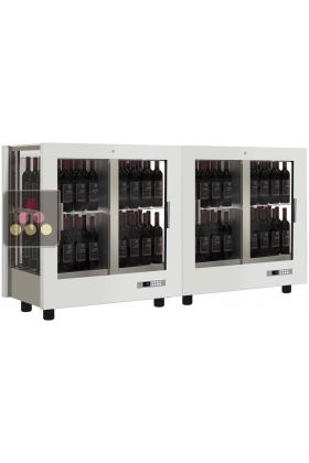 Combination of 2 professional multi-purpose wine display cabinet - 3 glazed sides - Magnetic and interchangeable cover