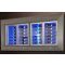 Built-in combination of 2 multi-temperature wine display cabinets - 36cm deep - Horizontal bottles - Flat frame