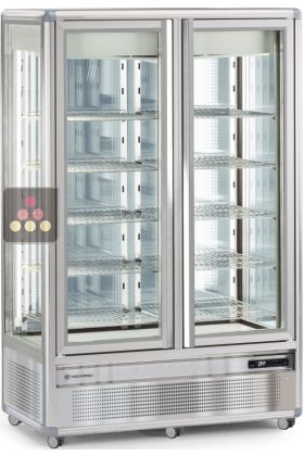 Vertical ventilated positive display cabinet - Grid storage - 760L