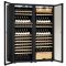 Combination of a single temperature wine cabinet and a 3 temperatures multipurpose wine cabinet - Inclined/sliding shelves - Full Glass door