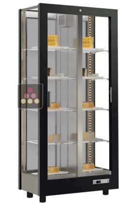 Refrigerated display cabinet for cheese - 3 glazed sides - Wooden cladding