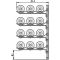 Black steel wall rack for 48 x 75cl bottles - Mixed horizontal and inclined bottles