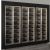 Built-in combination of 3 professional multi-temperature wine display cabinets - Inclined bottles - Flat frame