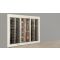 Built-in combination of 3 professional refrigerated display cabinets for wine, cheese and cured meat - Flat frame