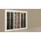 Built-in combination of 3 professional refrigerated display cabinets for wine, cheese and cured meat - Flat frame