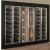 Built-in combination of 3 professional refrigerated display cabinets for wine, cheese and cured meat - Flat frame