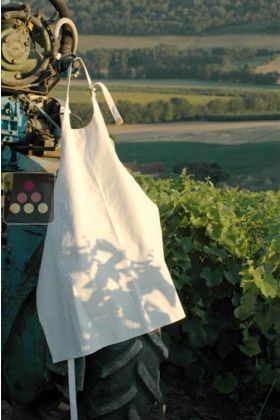 Thick white canvas apron