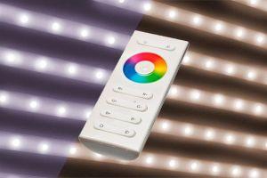 LED light with dimmer remote control and adjustable colour from warm white (2700°K) to cold white (6000°K)