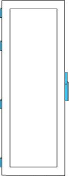 Classical door closure with automatic closing latches with key locking and standard hinges