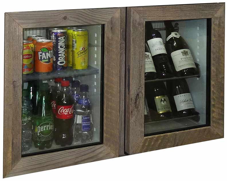Minibar on the left hand side and Mini-winebar on tne right hand side