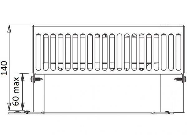 The back wall of the wine cellar is 60mm thick. The depth of the condenser fan is 140mm and the total depth of the air-conditionner is 606mm.