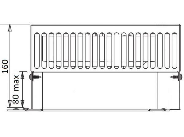 The back wall of the wine cellar is 80mm thick. The depth of the condenser fan is 160mm and the total depth of the air-conditionner is 626mm.