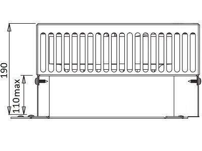 The back wall of the wine cellar is 110mm thick. The depth of the condenser fan is 190mm and the total depth of the air-conditionner is 656mm.