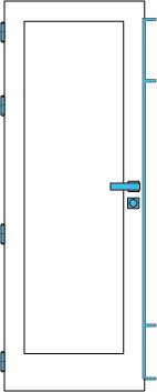 Closure of the doors is ensured by secure 5 lever roller mortice automatic locks – half-bent hinges and by a half handle with a standard european cylindre (can also be set in respect of usage profiling in accordance with your company’s hierarchy)