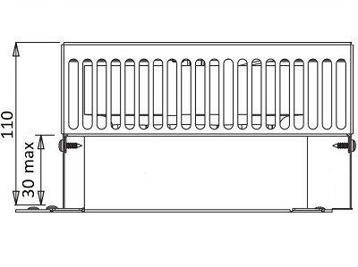 The back wall of the wine cellar is 30mm thick. The depth of the condenser fan is 110mm and the total depth of the air-conditionner is 576mm.