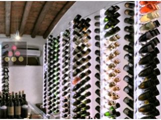 SOBRIO free Standing Wine Rack in Plexiglass for 240 bottles - lighting LED in option