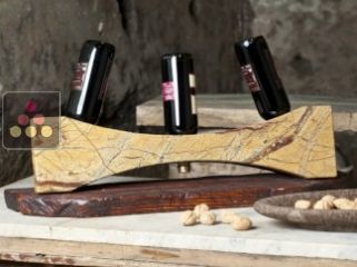 Stone and wooden bottle display unit