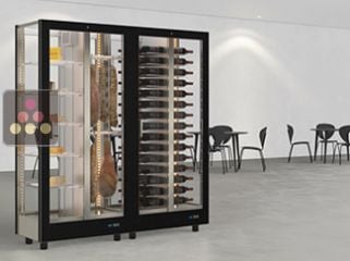 Combination of 2 modular refregirated display cabinet  for wine cheese and delicatessen